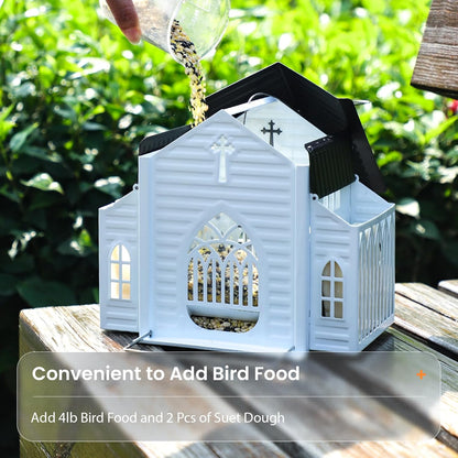 🔥Last Day 49% OFF - ✝️Church-Shaped Metal Solar Bird Feeder