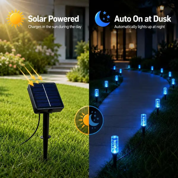 🔥 Limited 50% OFF 🔥 Solar Pathway Lights Outdoor Crystal Bubble