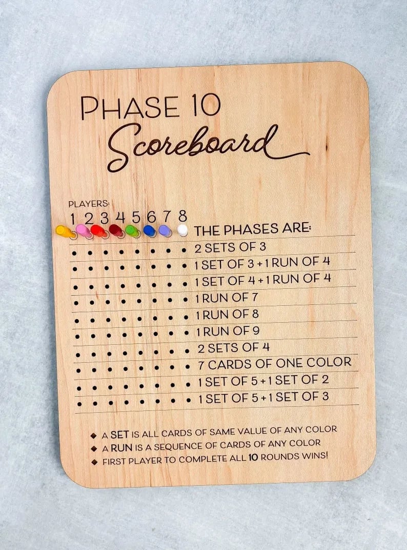 🔥Last Day 49% OFF🔥Phase 10 Score Board