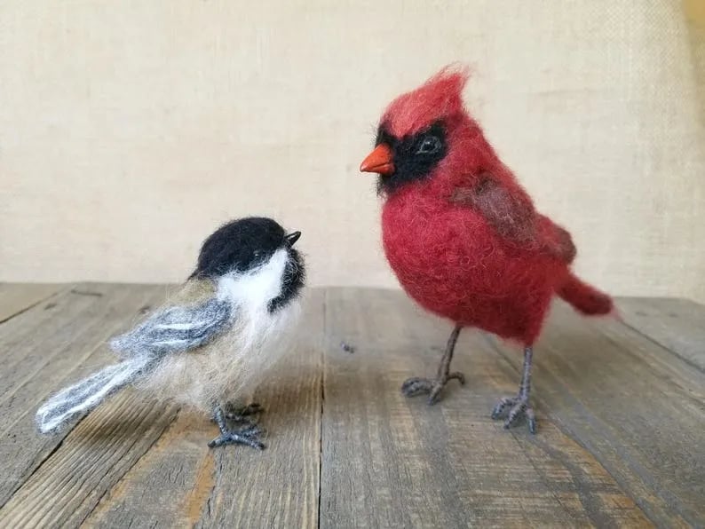 🎈Handmade Wool Songbirds – Eco-Friendly Needle Felted Birds🐦✨
