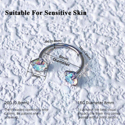 Internally Threaded Gems Nose Ring