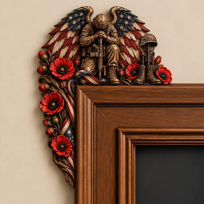 ❤️‍🔥Patriotic American Flag & Cross& Veteran Door Frame Corner Decor