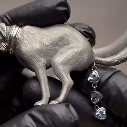 Dog Pooping Design Brooch for Friends