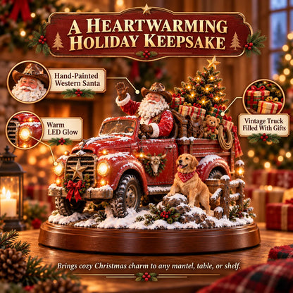 🎅🤠American Christmas Story™ – Santa’s Last Delivery Lighted Western Christmas Keepsake
