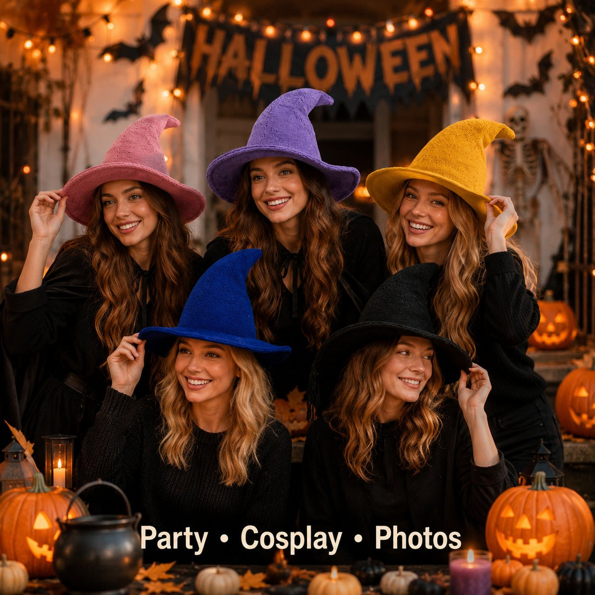 🧙 Knitted Wizard Hat  - ✨ Cozy Halloween Fantasy Costume Accessory