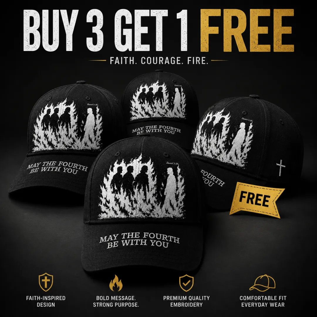 🔥 Father's Day Hot Sale ❤️May The Fourth Be With You Faith-Inspired Embroidered Baseball Cap ✝️🔥