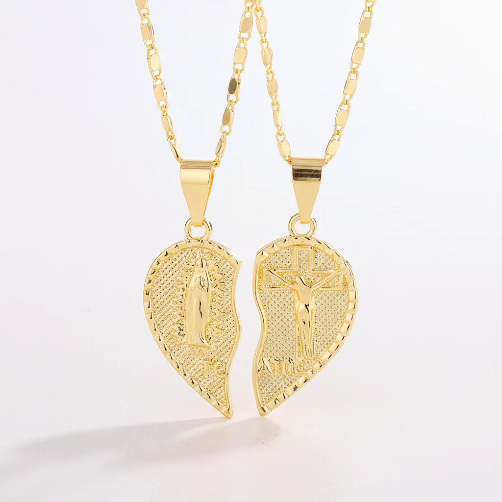 🔥Last Day 49% OFF - 🙏Virgin Mary Layered Heart Combination Prayer Couple Necklace