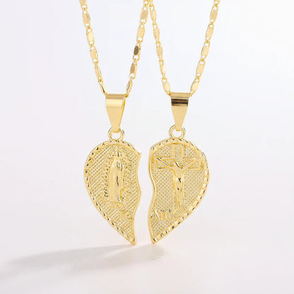 🔥Last Day 49% OFF - 🙏Virgin Mary Layered Heart Combination Prayer Couple Necklace