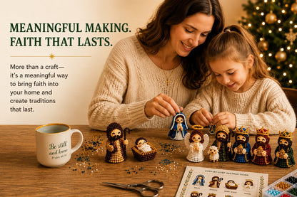✝️3D Beaded Nativity Collection DIY Kit – Handmade Christmas Faith Craft Set (8-Piece Set)