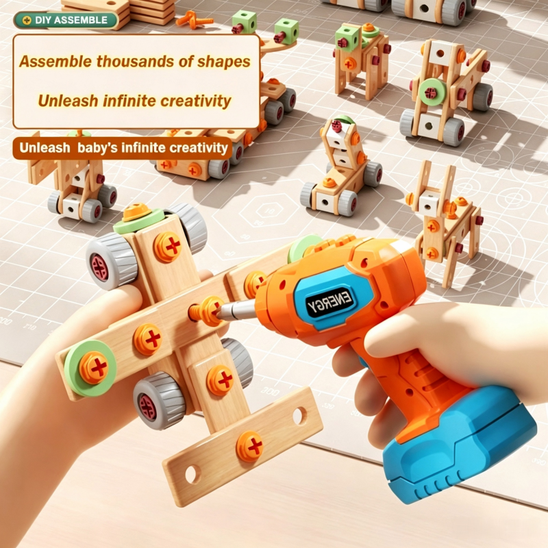 Kids' Electric Drill Screw Building Set