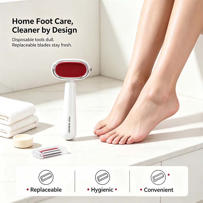 Dual‐Sided Foot Callus Remover, Replaceable Stainless Steel Blade Foot Scraper 🦶
