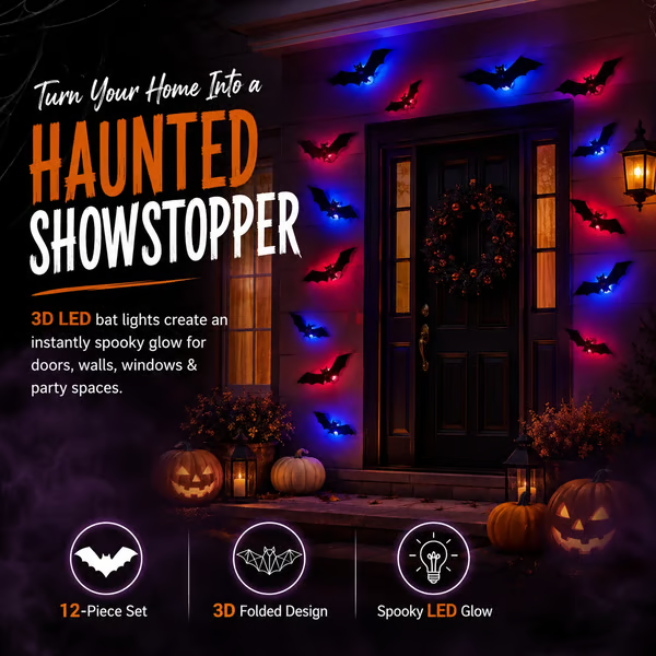 🔥Limited-Time  Halloween LED Flying Bat Decorations