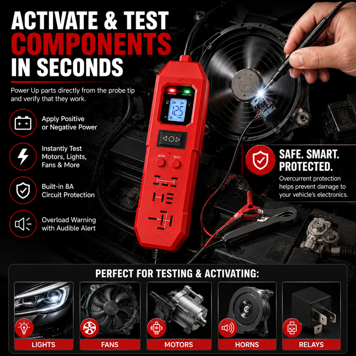 🔧 3-in-1 Automotive Power Circuit Probe & Relay Tester – 12V/24V Electrical Diagnostic Tool🚚