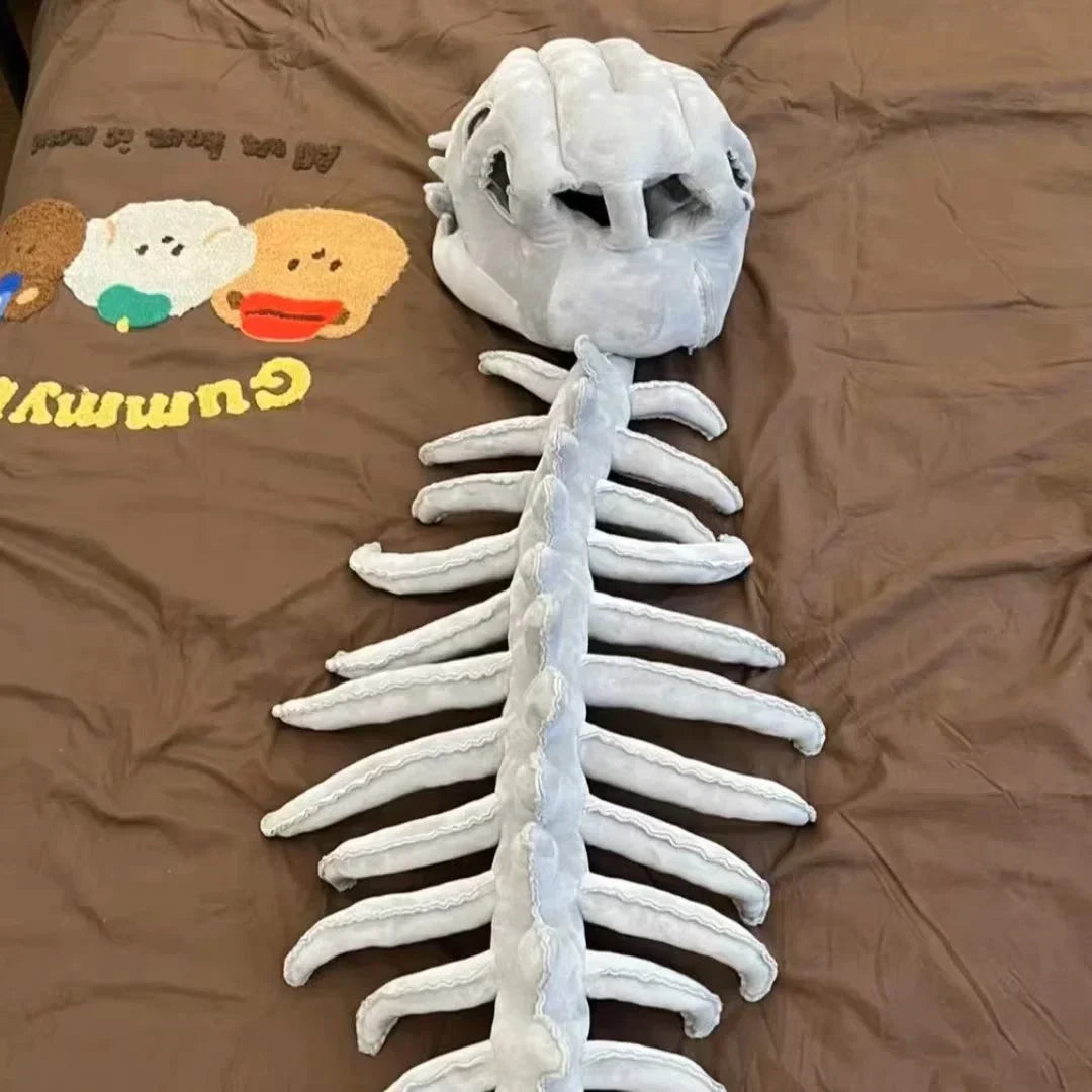 Dinosaur Skeleton Costume — Movable Jaw & Plush Tail (Ages 3-10)