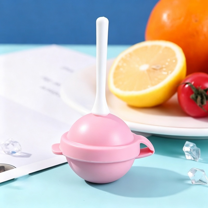 Lollipop Shaped Ice Pop Mold, Single Round Ball Popsicle Maker with Stick, Reusable DIY Ice Cream Mold for Kids Summer Homemade Fruit Juice Freezer Treats