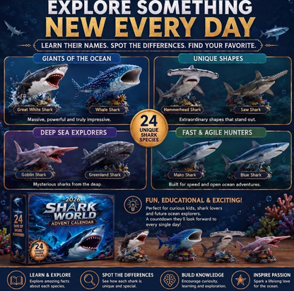 🔥50% Off Today Only-🦈 2026 Shark World Advent Calendar