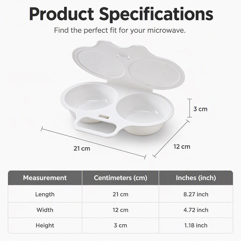 🥚✨! Dual Cavity Microwave Egg Poacher – Quick oil‑free cooking, food‑grade PP & versatile. Perfect for busy mornings – healthy breakfast in minutes! ⚡🍳