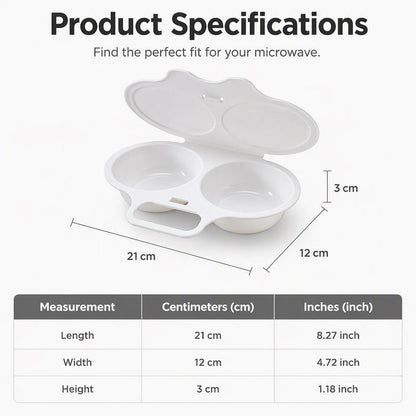 🥚✨! Dual Cavity Microwave Egg Poacher – Quick oil‑free cooking, food‑grade PP & versatile. Perfect for busy mornings – healthy breakfast in minutes! ⚡🍳