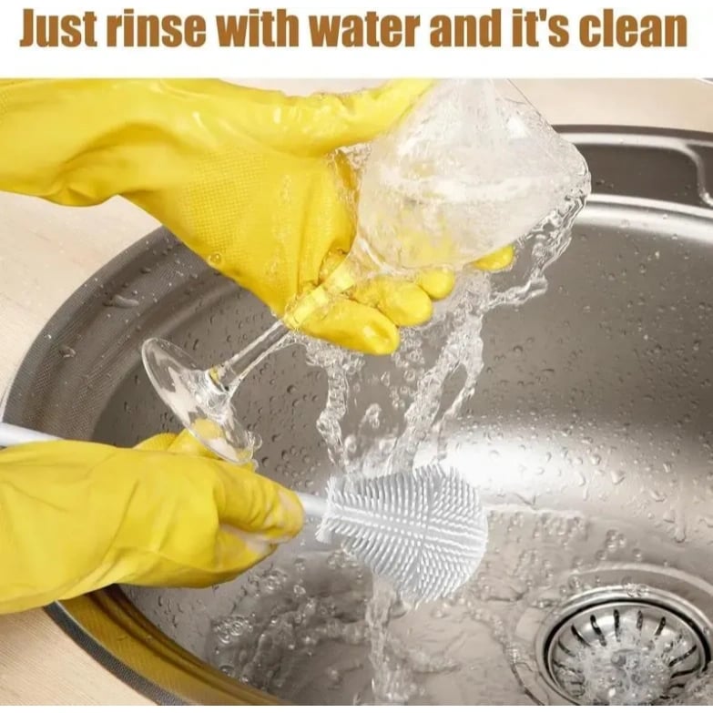 🌟! 🌟360° Silicone Bottle Cleaning Brush with Long Handle