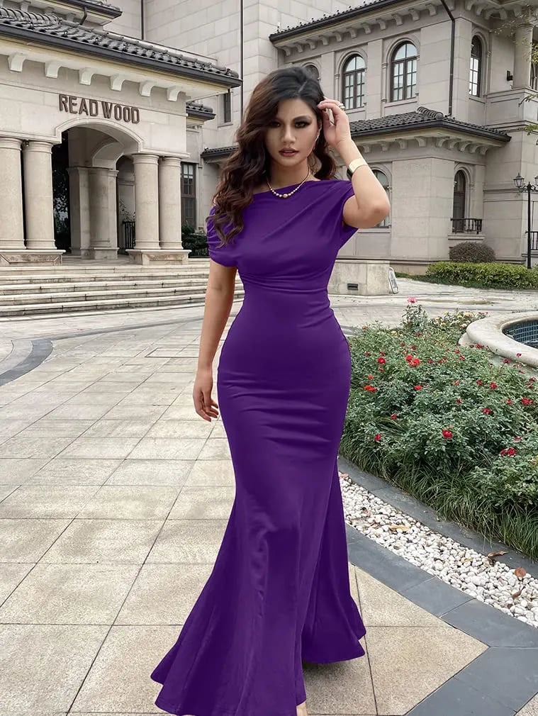 💃WOMEN'S ELEGANT SLEEVELESS OFF SHOULDER BODYCON LONG FORMAL PARTY EVENING DRESS(🔥Same as in the video)