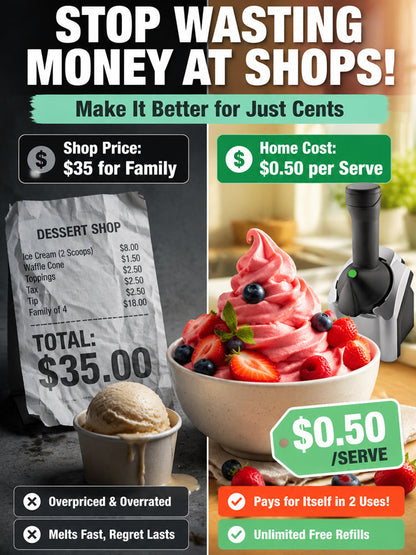 🔥 SAVE 60% + 🍦 Family Fruit Ice Cream Maker – 100% Natural, No Added Sugar & BPA-Free