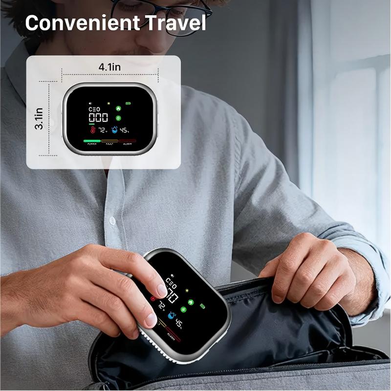 6 in 1 Smart Home Safety Detector for CO Gas Smoke Temperature and Humidity