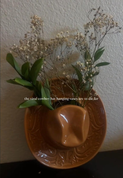 🔥Last Day 49% OFF - 🤠Handmade Ceramic Cowgirl Hat Vase🌵
