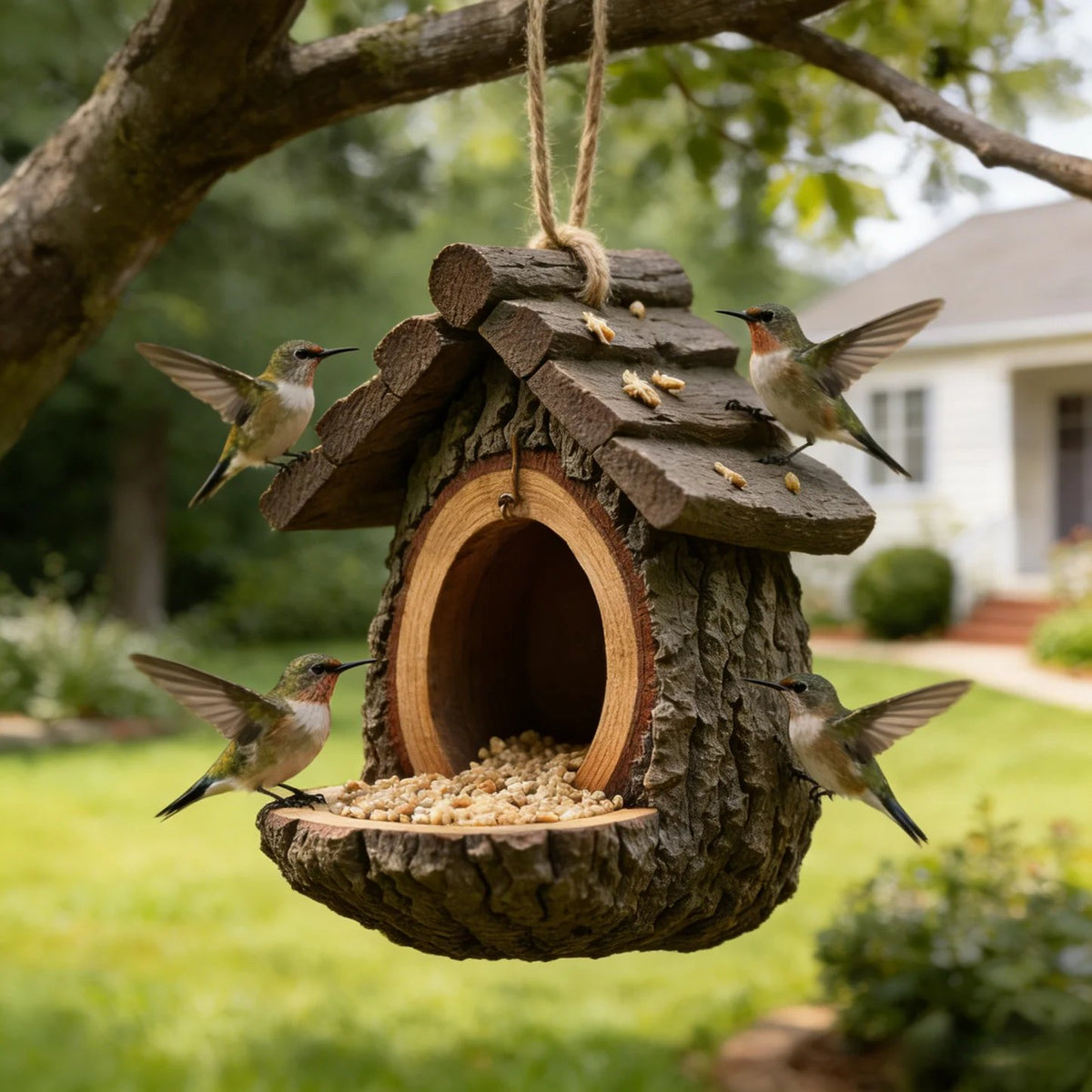 🏠Handmade Vintage Treehouse Shape Bird Feeder🪶