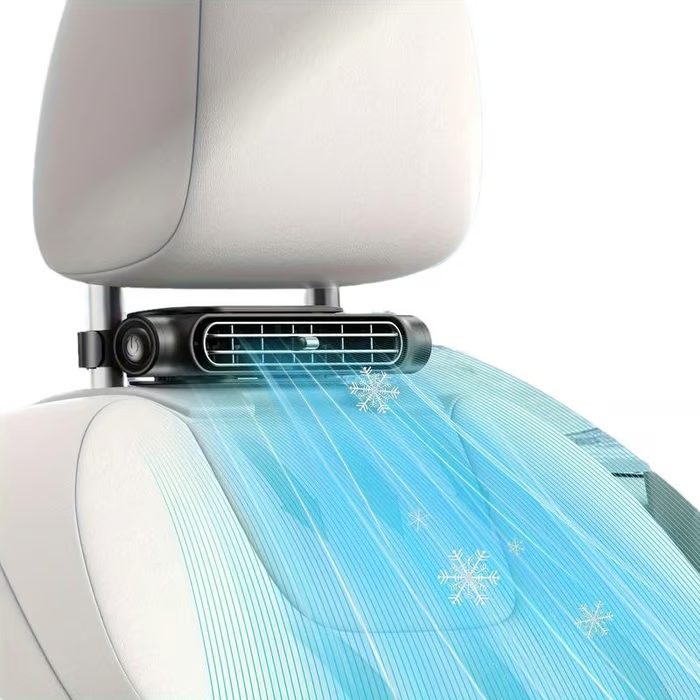 Car Seat Fan USB Plug-in Dual Turbo High Wind Power Car Interior Rear Pillow Car Fan