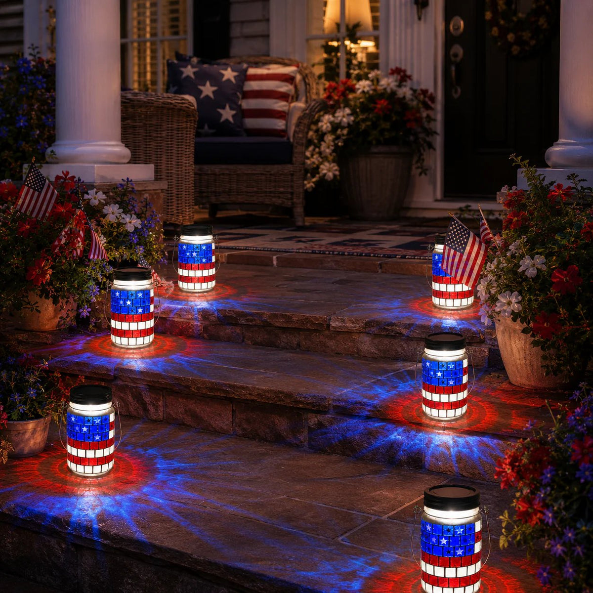 🔥Last Day 49% OFF - ✨4th of July Solar Patriotic Mason Jar Lantern