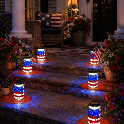 🔥Last Day 49% OFF - ✨4th of July Solar Patriotic Mason Jar Lantern