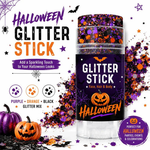 🔥🎃Halloween Glitter Stick for Face, Hair & Body, Sparkle Makeup Accessory