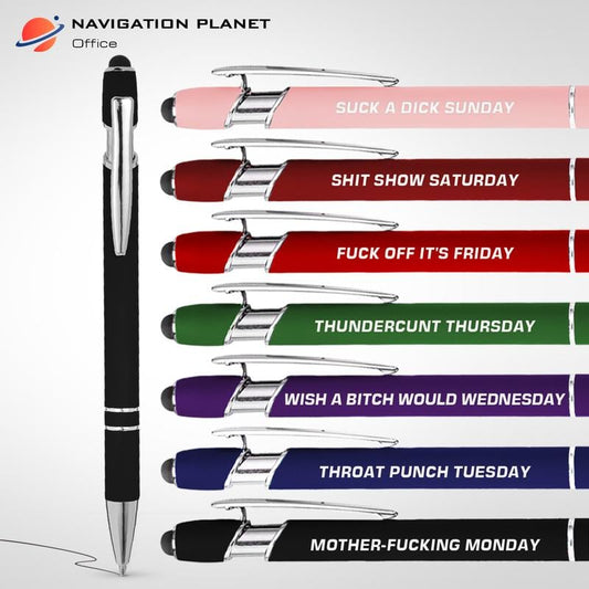 🔥Last Day Promotion 49% OFF - 💝Funny Stress-Relief Daily Quotes Metal Ballpoint Pen Set (7 Pcs) | 🎁Office Christmas Gift Exchange