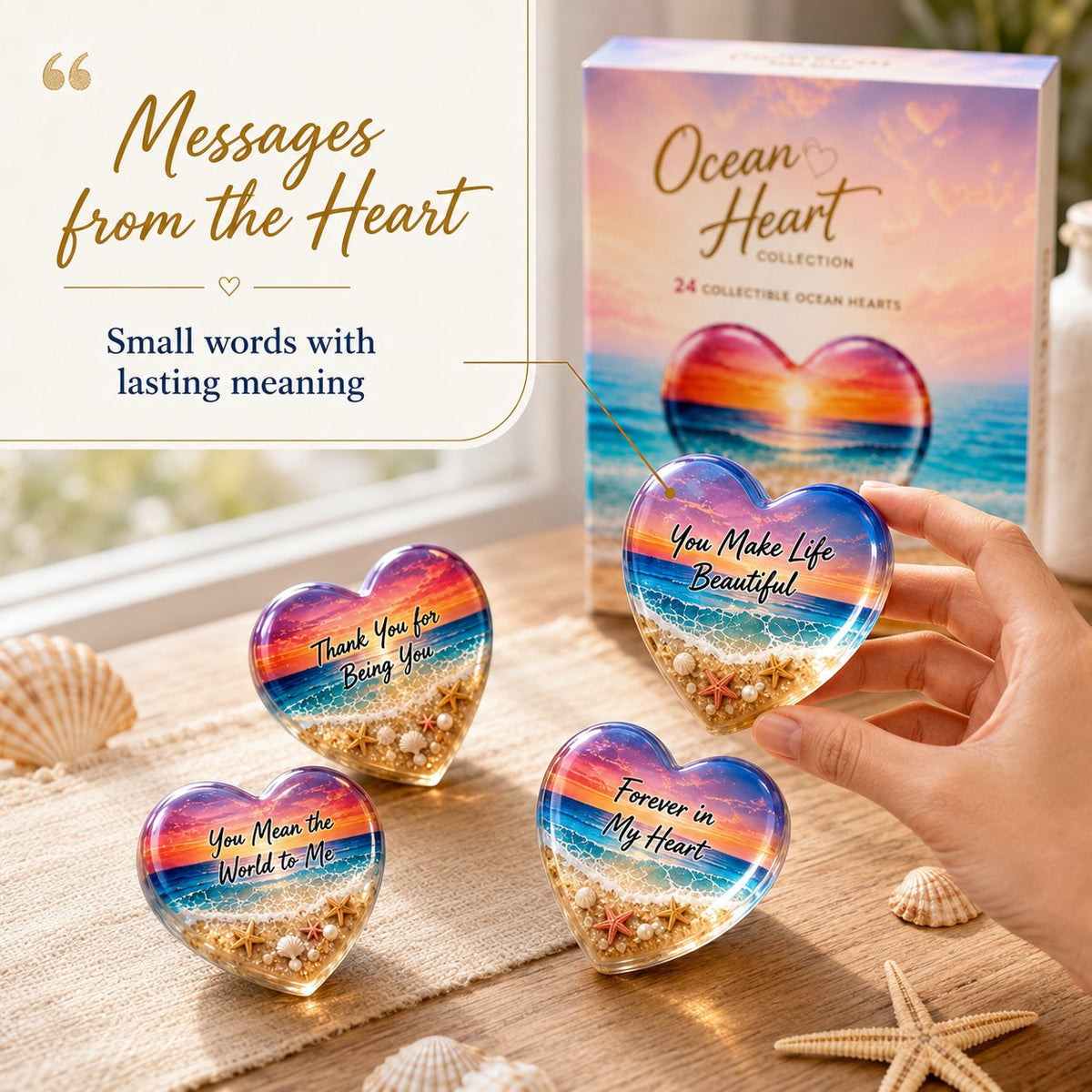 🌊 Ocean Heart Blind Box Set – 24 Surprise Collectible Heart Keepsakes
