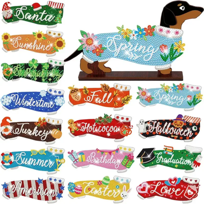 Pet Sign Gift Halloween Decor Cat Ornaments Wooden Sign Cat Desk Decor Interchangeable Pet Decor with Magnet Detachable Hats for Summer Halloween Autumn Holiday Seasonal Birthday Party, Gift for Pet Owning Families and Cat Lovers