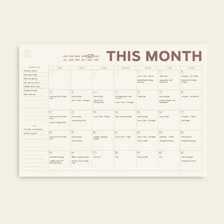 《Undated Large-Size Monthly Calendar 📅: 12 Tear-Away Pages to Ditch "Date Constraints" in Scheduling》