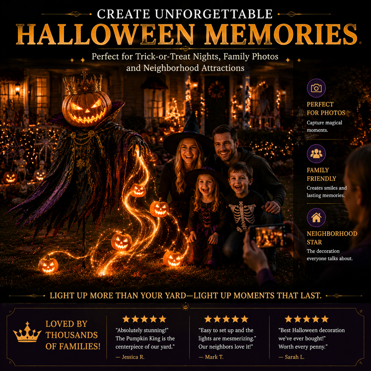 🎁Today 49% OFF🎃Pumpkin King Awakening™ – Flowing LED Halloween Yard Light