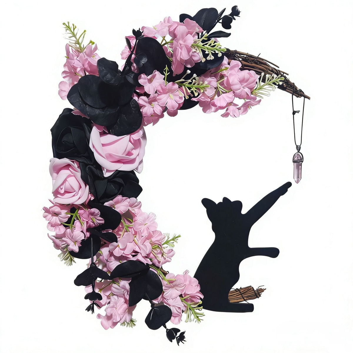 🌙🐈‍⬛ Light Up Your Door With a Magical Halloween Moon Cat Wreath