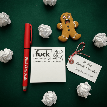 💥Last Day Promotion 50% OFF💝Mental Checkout Bundle | Fresh Outta Fucks Stress-Relief Ballpoint Pen + Rant Pad | Office Christmas Gift Exchange