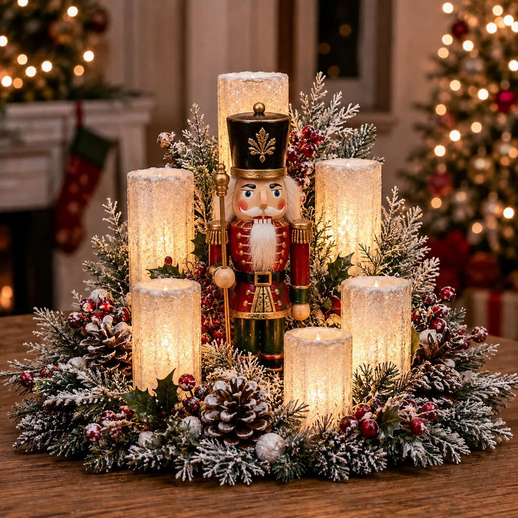 🌲Early Christmas Promotion 49% OFF🌲Christmas Lighted Centerpiece with Flameless Candle Glow