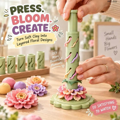 Modular Clay Bloom Maker DIY Polymer Clay Flower Shaping Tool Set for Handmade Floral Crafts