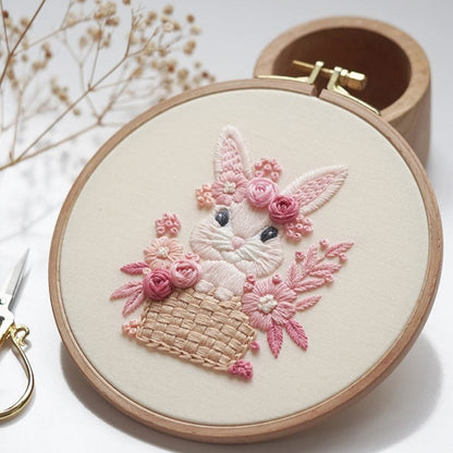 🔥Last 4 hours Sale: Save 50% -Pink Bunny Sweet Easter Embroiderye kit