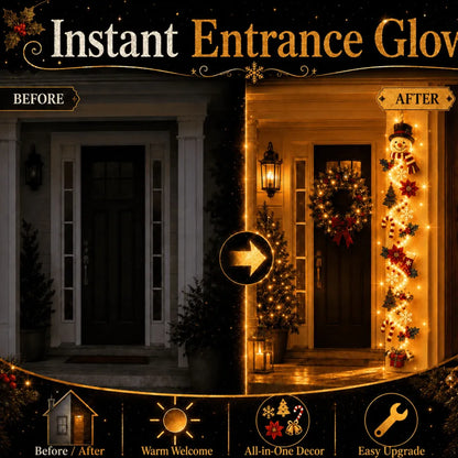 🎄Light-Up Christmas Door Hanger – 6 Festive Designs with Warm Holiday Glow ✨