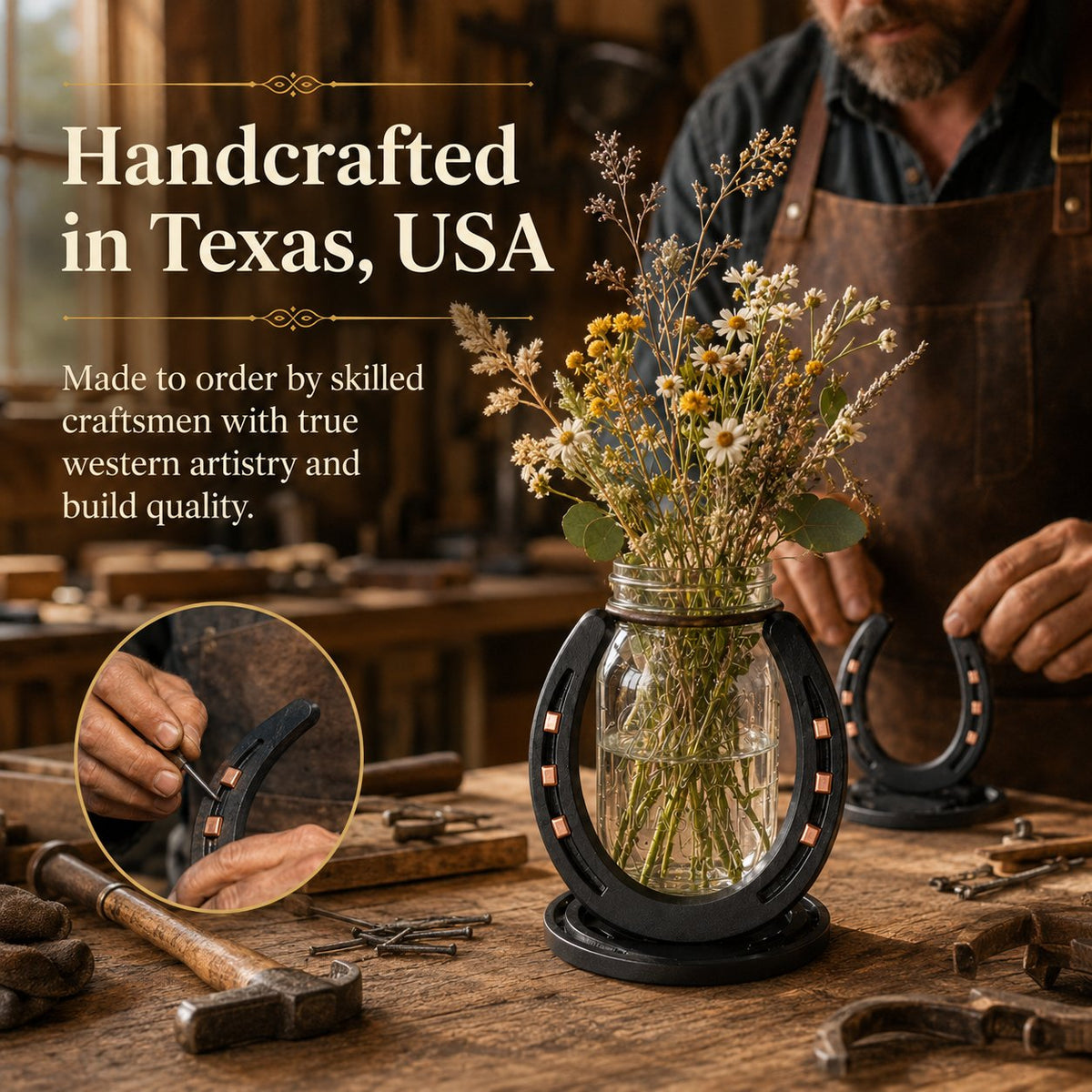 🔥Last Day 49% OFF - 🐴Handmade Horseshoe Mason Jar Holder Collection