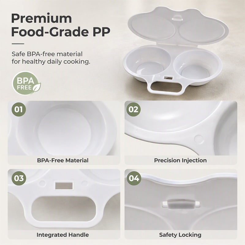 🥚✨! Dual Cavity Microwave Egg Poacher – Quick oil‑free cooking, food‑grade PP & versatile. Perfect for busy mornings – healthy breakfast in minutes! ⚡🍳