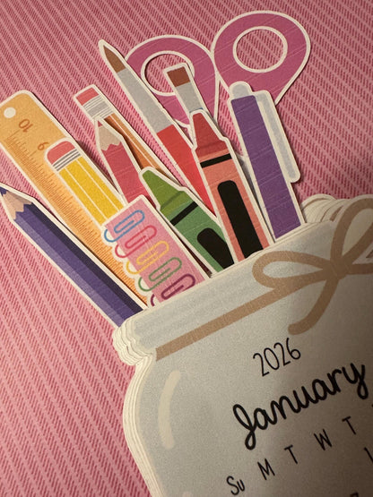 2026 Desk Calendar, 2026 Stationary Calendar, 2026 Teacher Calendar