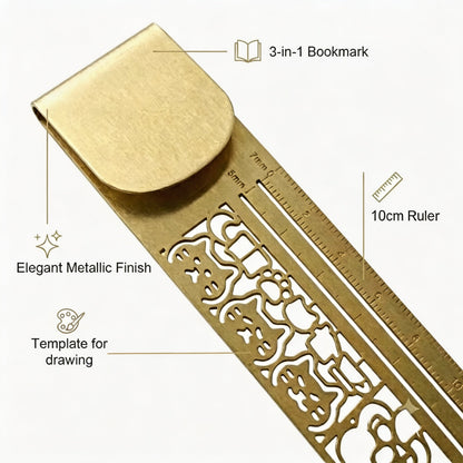 😻📏 Cat Lover’s 3-in-1 Metal Bookmark Ruler | Bookmark, Ruler & Coloring