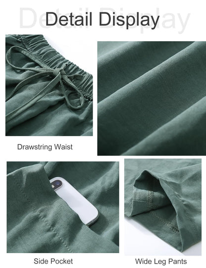 🔥Last 4 hours Sale: Save 49%-👖Women's Summer Wide Leg Cotton Linen Pants