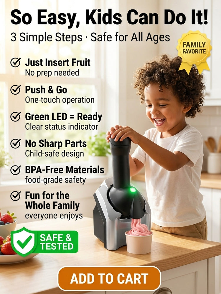 🔥 SAVE 60% + 🍦 Family Fruit Ice Cream Maker – 100% Natural, No Added Sugar & BPA-Free