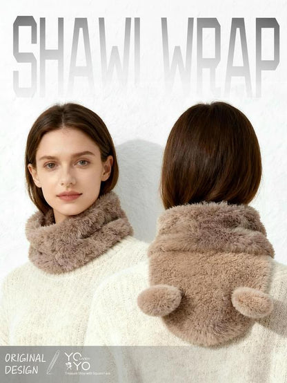 🔥LAST DAY 50% OFF - Women's Solid Pom Pom Bear-Ear Beanie Hat